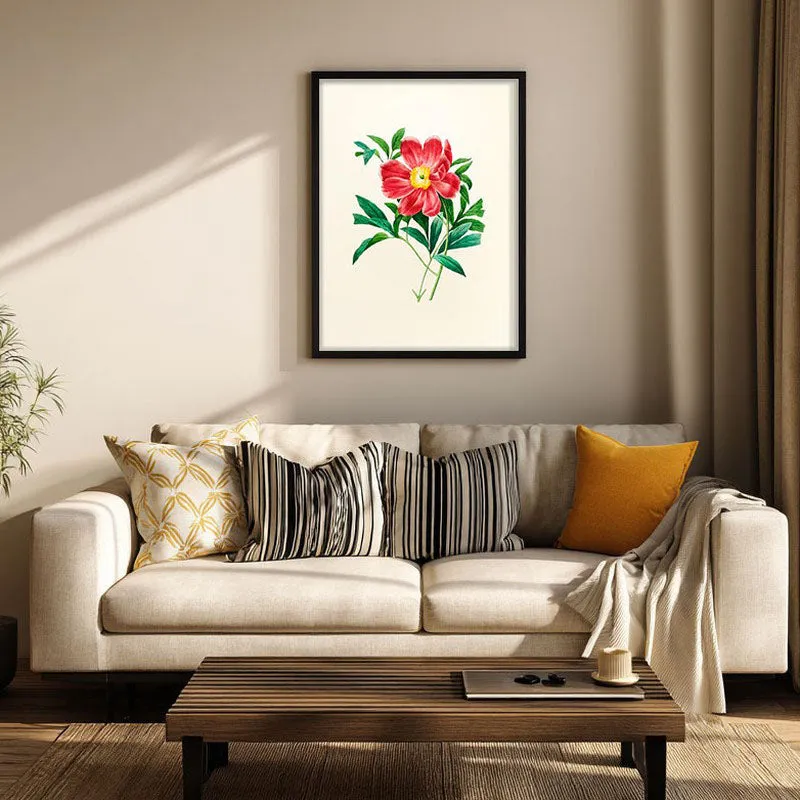 Fiery Bloom Archival Paper Wall Art With Frame media 1