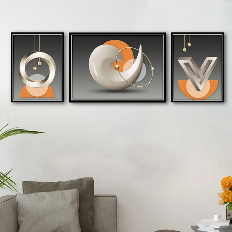 Ginger Cotton Canvas Wall Art - Set Of Three media 1