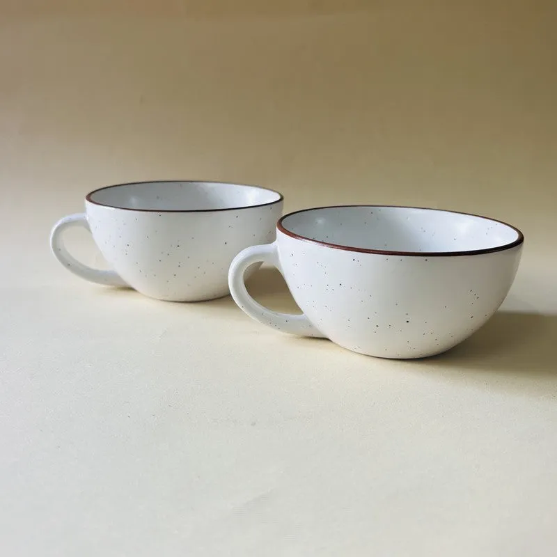 Ceramic Tea Cups (White,240 mL Each) - Set Of Two media 5