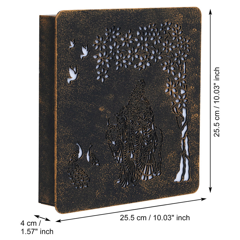 Radha Krishna LED Wooden Wall Lamp media 6