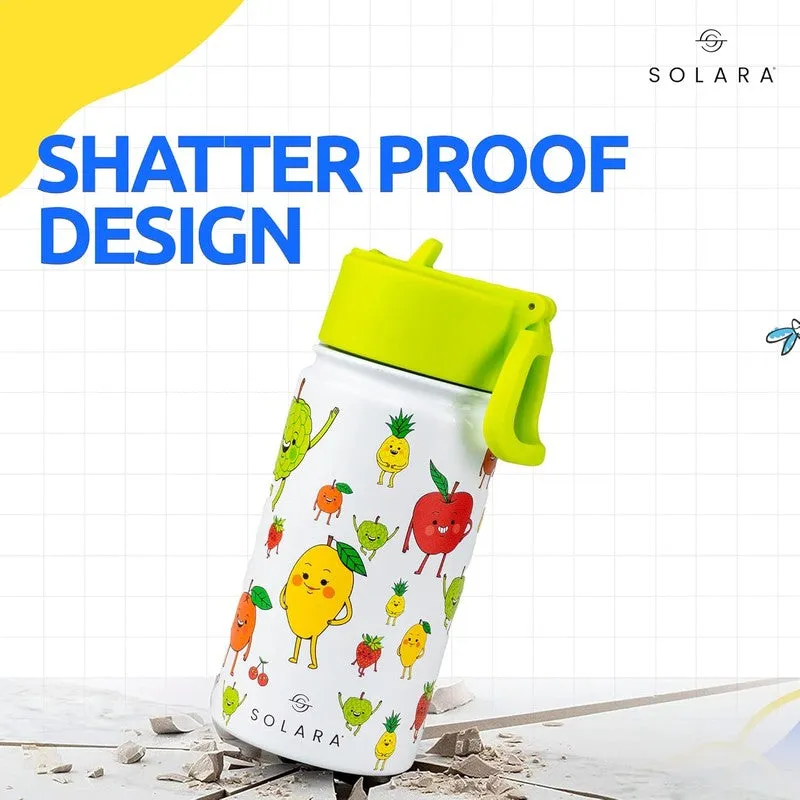 Solara Insulated Stainless Steel Bottle (Green & White)- 450 mL media 8