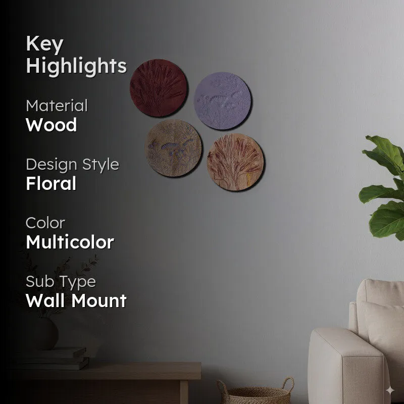 Rustic Reverie Wooden Wall Plates - Set Of Four media 2