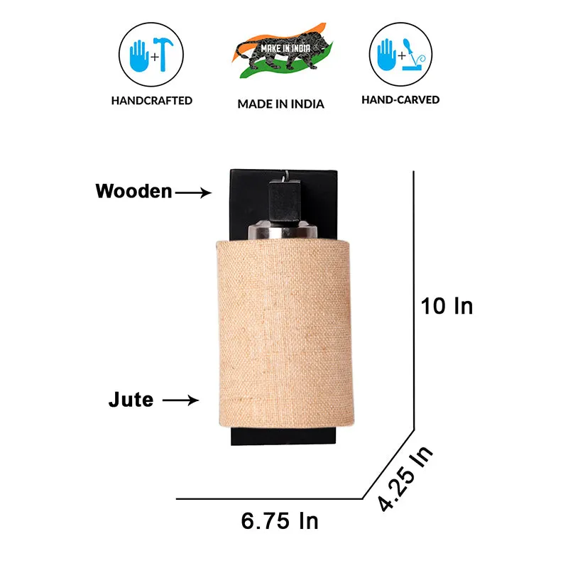 Eyrie Jute & Wooden Wall Lamp - Beige media 6