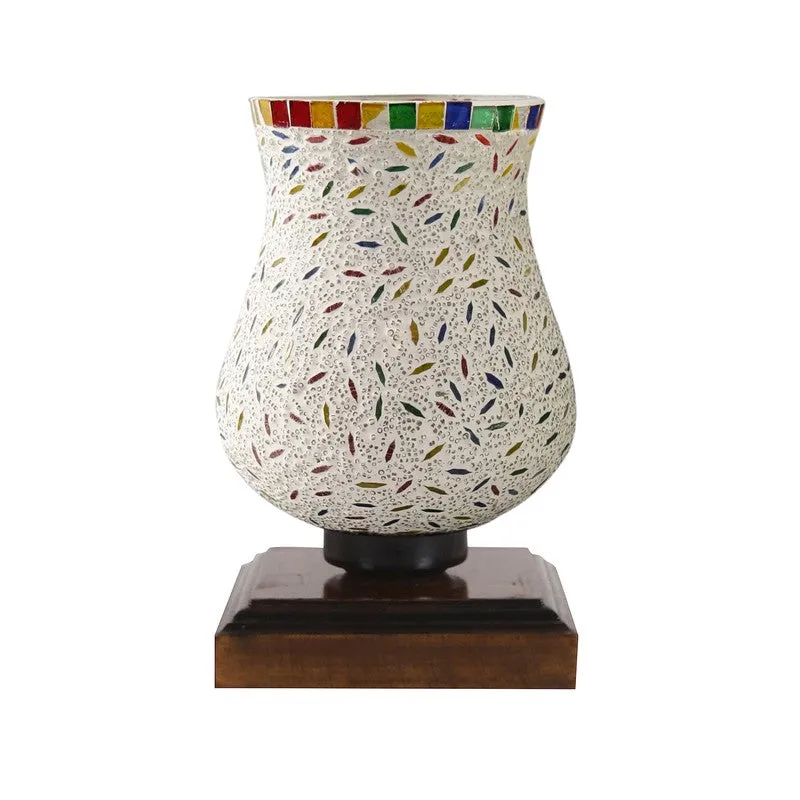 Auralin Mosaic Glass Table Lamp With Wooden Base - Multicolor media 6