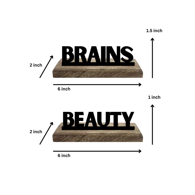 Beauty & Brains Typography Showpiece - Set Of Two media 5
