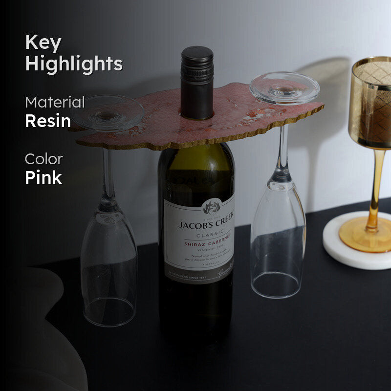 Resinor Wine Bottle & Glass Holder - Pink media 2