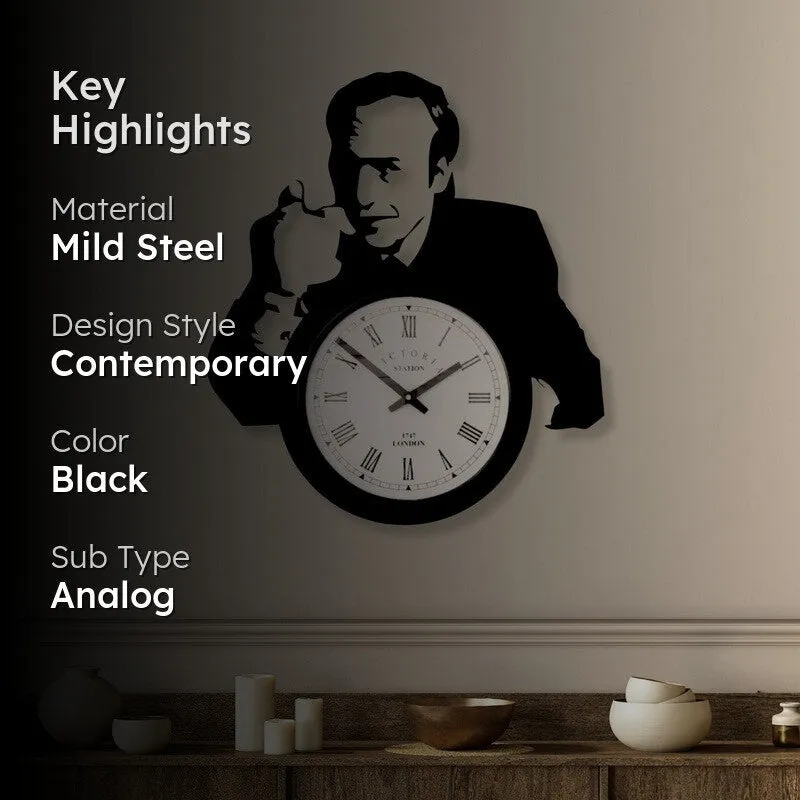 Suitdial Steel Analog Wall Clock - Black media 2