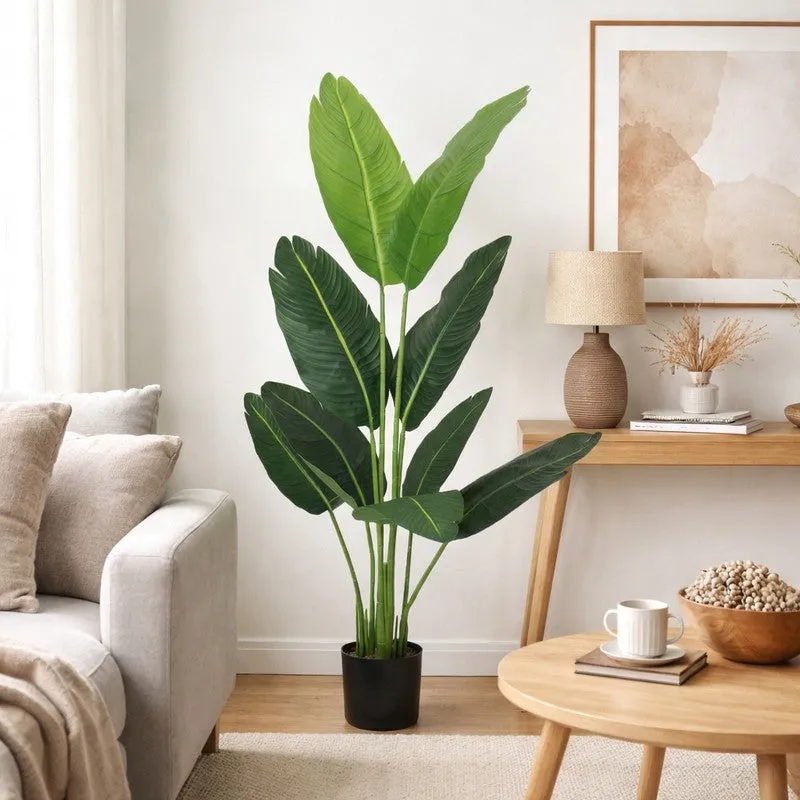 Ardella Artificial Banana Plant With Black Fiber Pot - 4.4 Feet media 3
