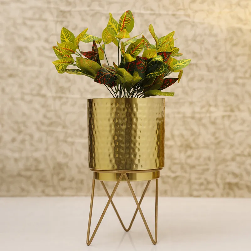Vida Elle Golden Planter with Stand media 5