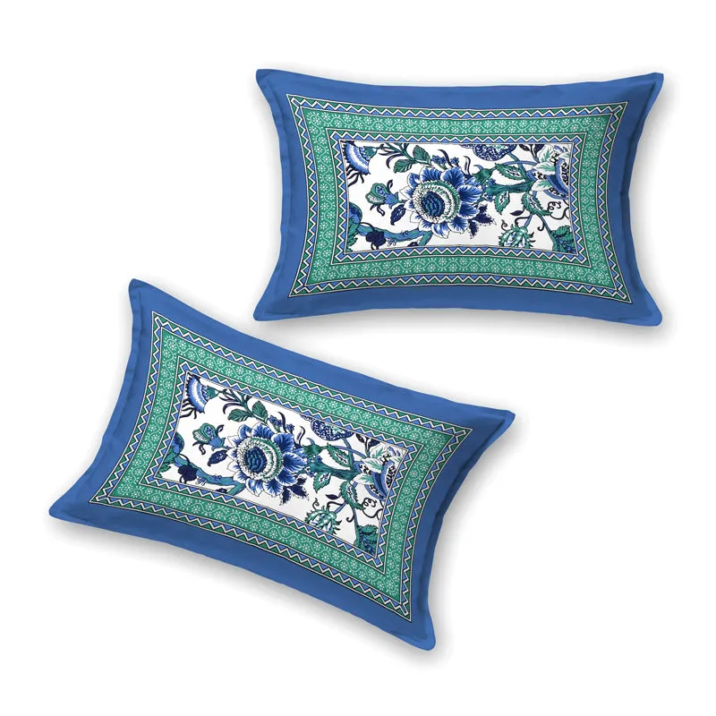 Dreamy Azure Cotton Bedsheet - 144 TC media 7