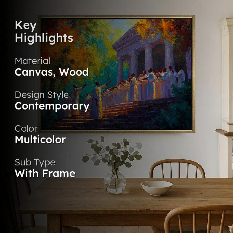 Golden Unity Canvas Wall Painting With Frame media 2