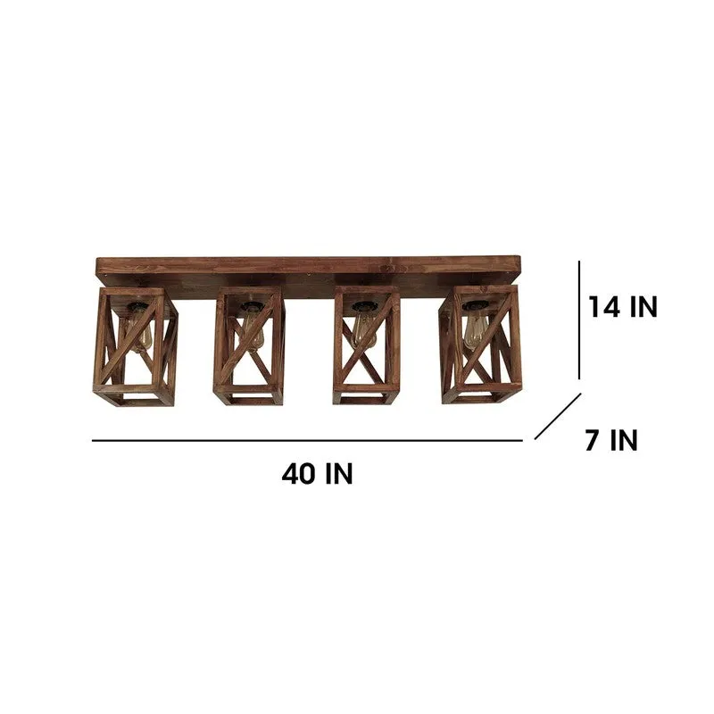 Tyriana 4 Series Wooden Cuboid Ceiling Lamp media 8