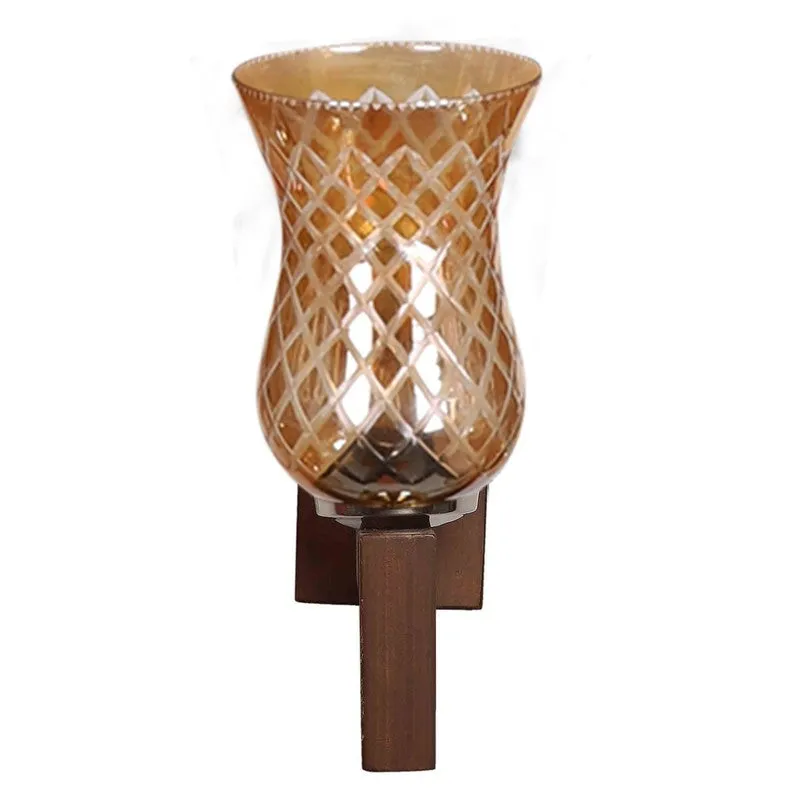 Honey Glow Decorative Wooden Base Glass Wall Lamp media 7