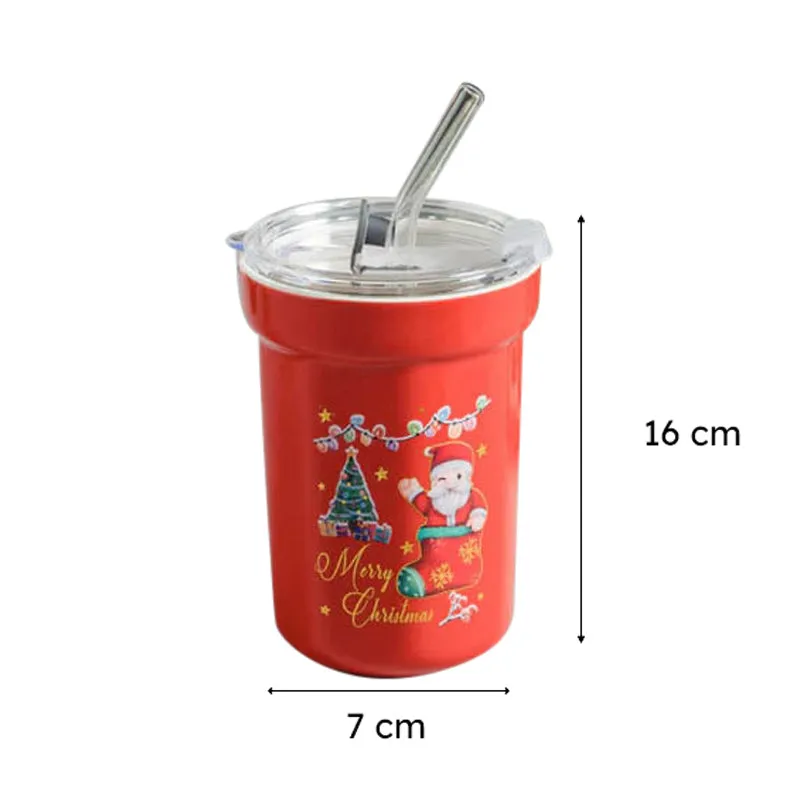 Jingle Juice Christmas Travel Mug With Straw - Red media 5