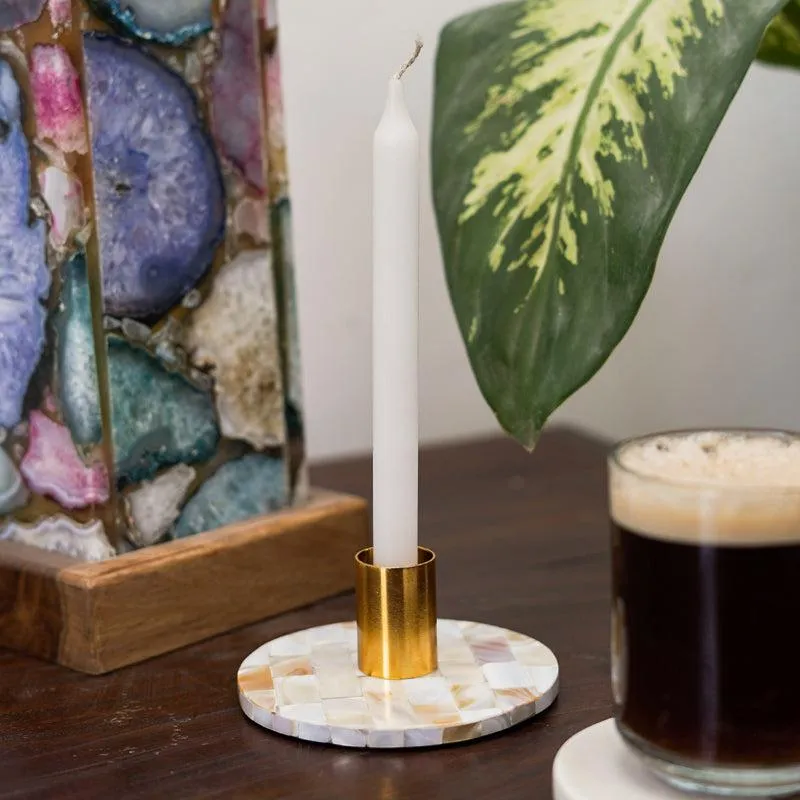Decorative Mother of Pearl Candle Holder media 5