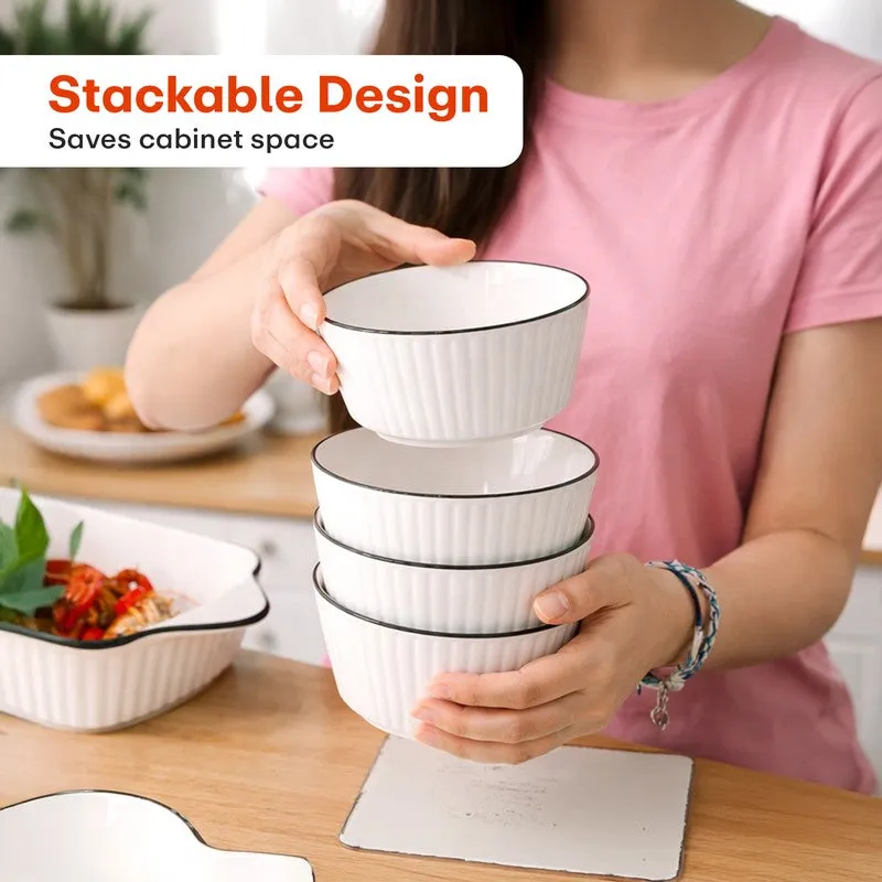 Rioware Grain Touch Ceramic Serving Bowls (700/350 mL Each) - Set of Five media 13