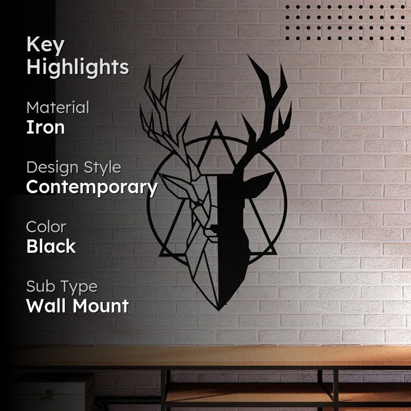 Reindeer Glora Black Iron Wall Accent media 2