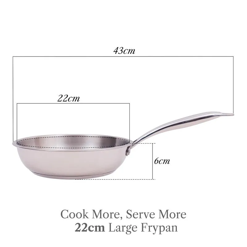 Solara Stainless Steel Frying Pan with Handle (1700 ML) - 22 CM media 10