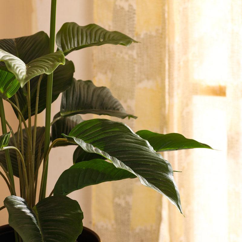 Artificial Realistic Peace Lily Plant With Black Plastic Pot - 2.5 Feet media 6