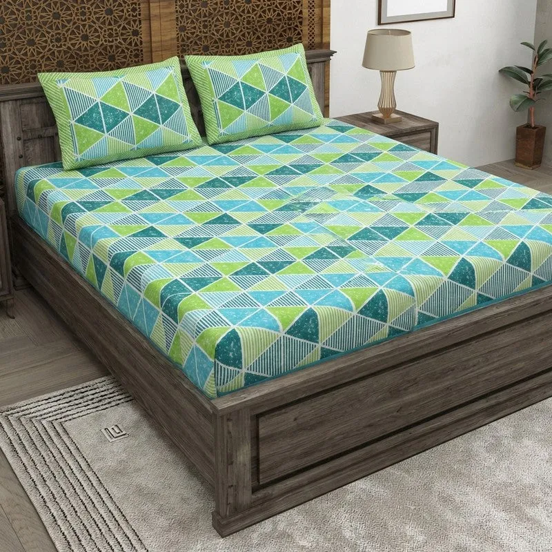 Softo Cotton Bedsheet (Green) - 240 TC media 1