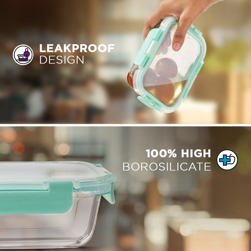 Edibro Leak Proof Glass Lunch Box - Set of Four media 7
