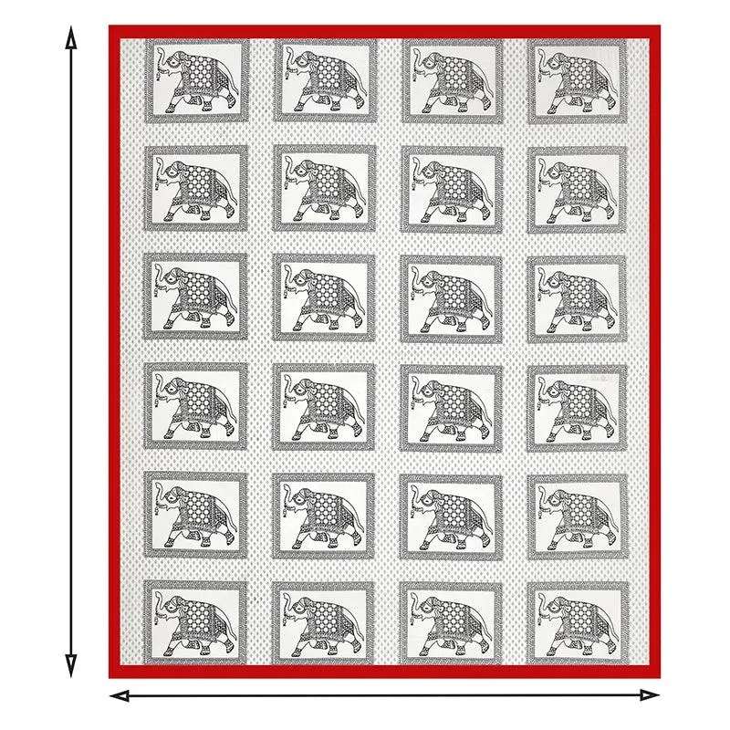 Gajraja Printed Cotton Bedsheet (Grey,Red) - 180 TC media 5