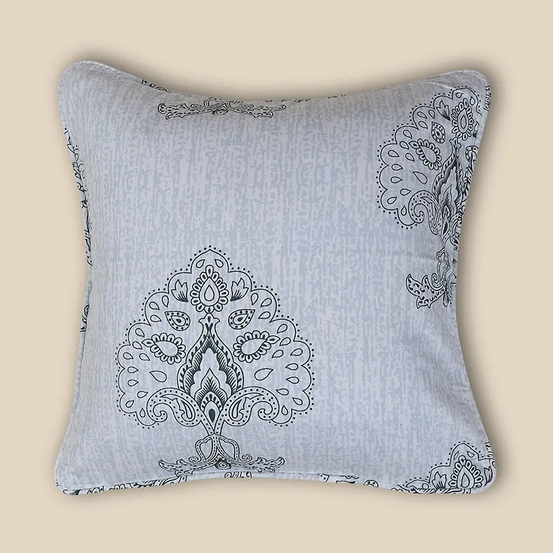 Swayam Ink Petala Printed Cotton Cushion Cover - Set of Two media 4