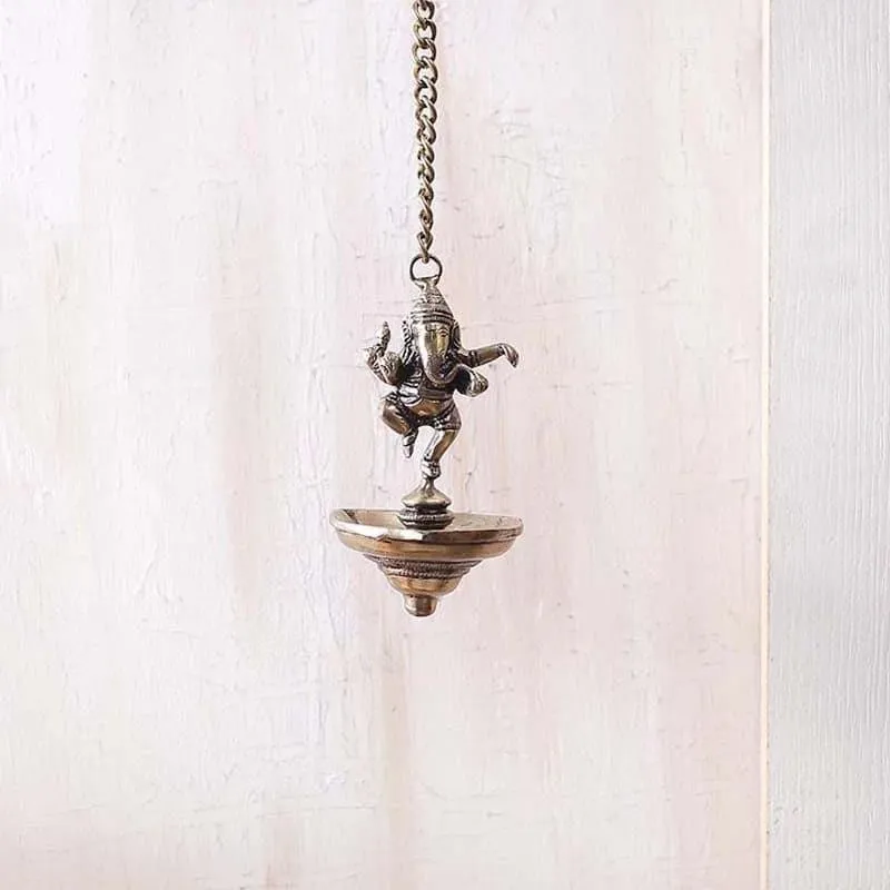 Dancing Ganesha Hanging Diya media 1