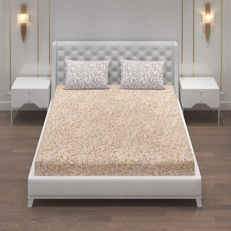 Monte Carlo Floria Luxe Cotton Bedheet (Beige) - 104 TC media 4