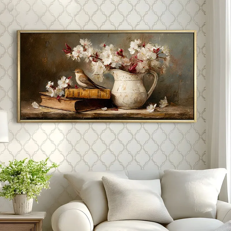 Sparrow Haven Canvas Wall Painting With Frame media 4
