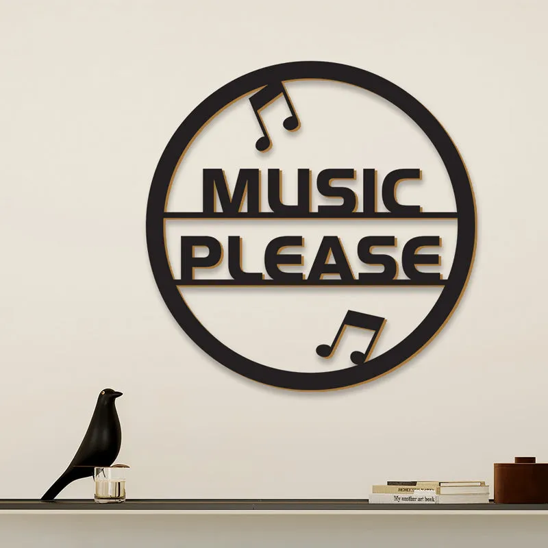 Music Please Black MDF Wall Accent media 5