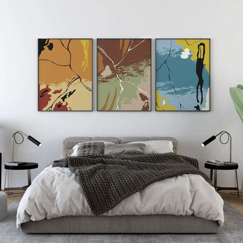 Dynamic Dreamscape Canvas Wall Art (Black Frame) - Set Of Three media 3