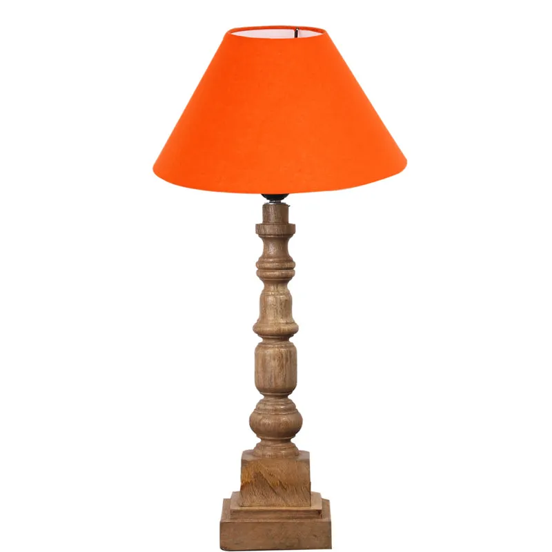 Cotin II Arbor Wooden Table Lamp - Orange,Brown media 6
