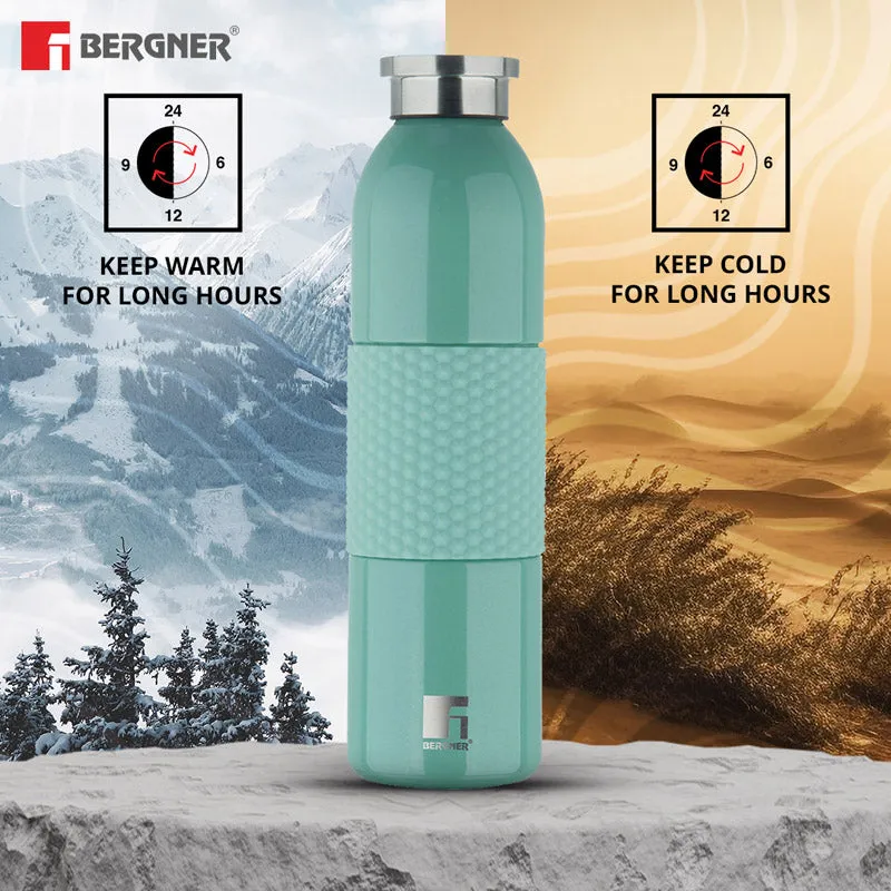 Bergner Walking Mid Grip Thermosteel Hot And Cold Flask (Green) - 600 mL media 1