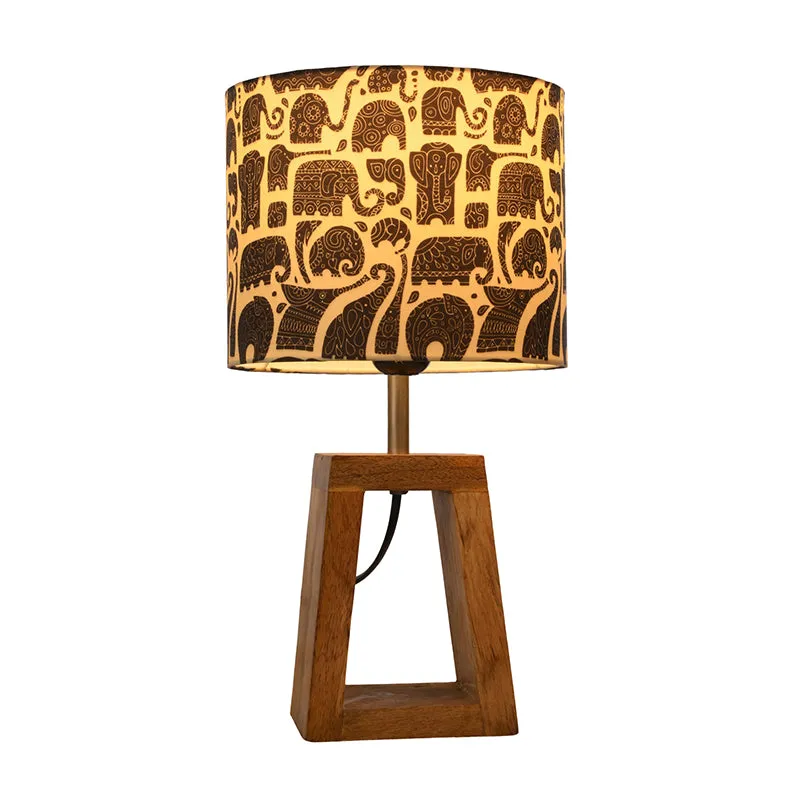 Elephanta Fabric Table Lamp - Black,Brown media 3