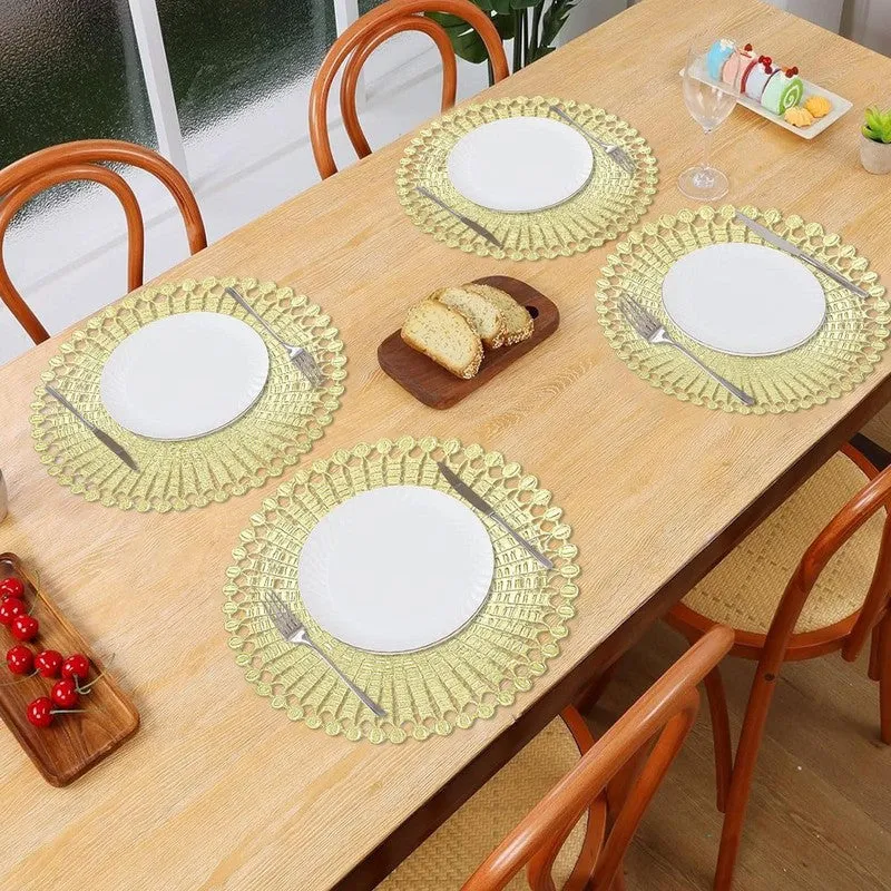 Sunlace Golden Round PVC Table Mats - Set Of Four media 1