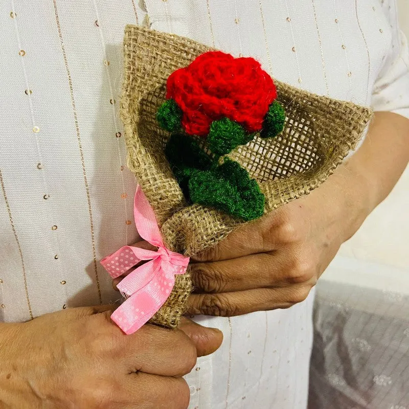 Crochet Handmade Rose Bouquet - Red media 6