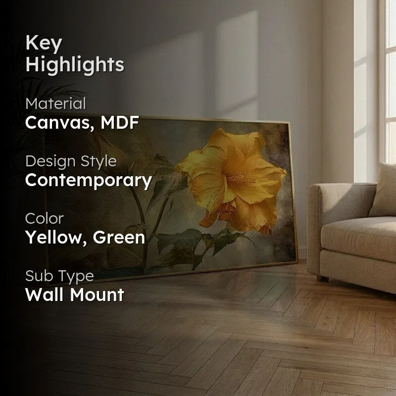 Sunlit Petal Canvas Wall Painting With Frame media 2