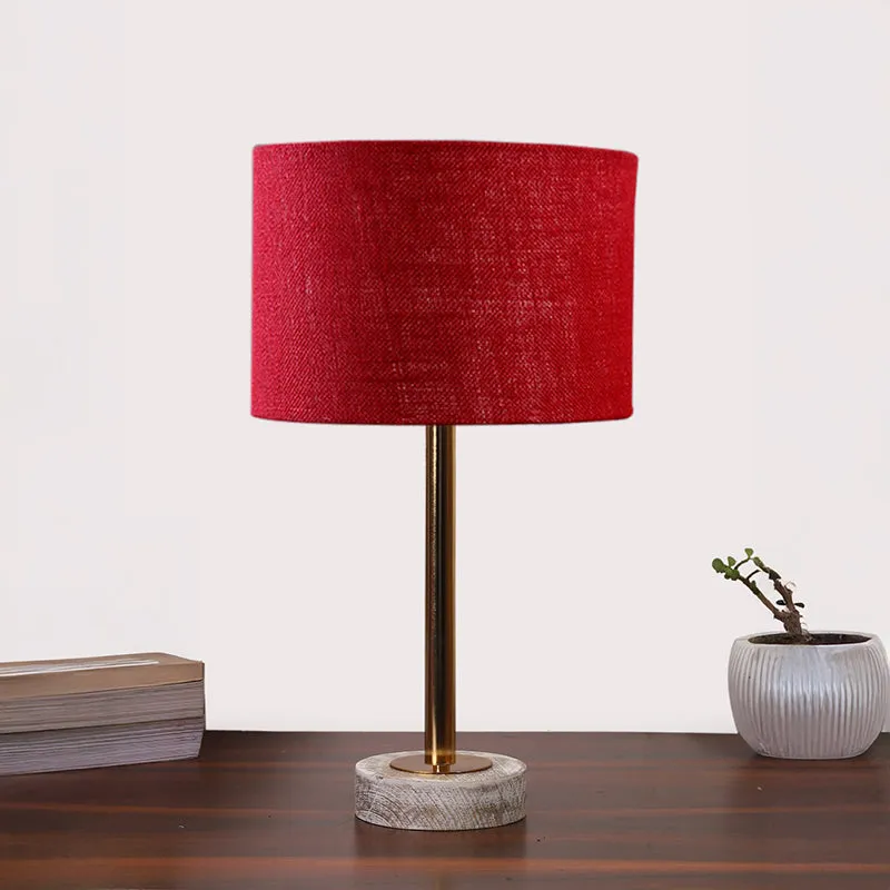 Sienna I Rodin Wooden Table Lamp - Maroon,Gold,White media 3