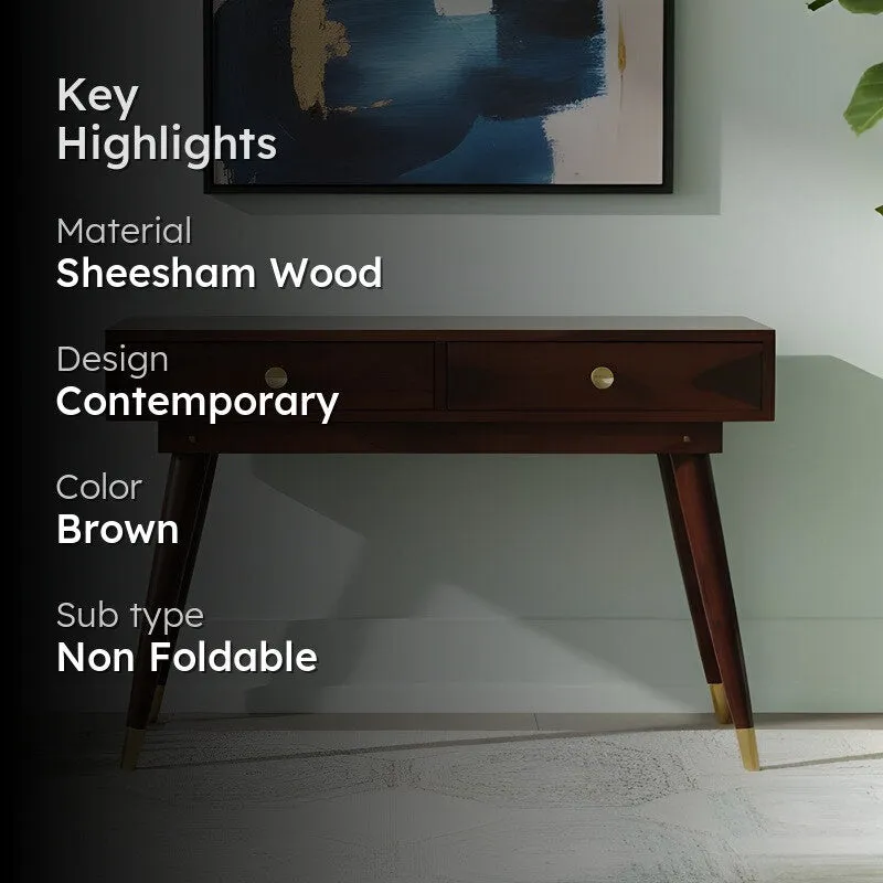 Wavro Sheesham Wooden Table - Brown media 2