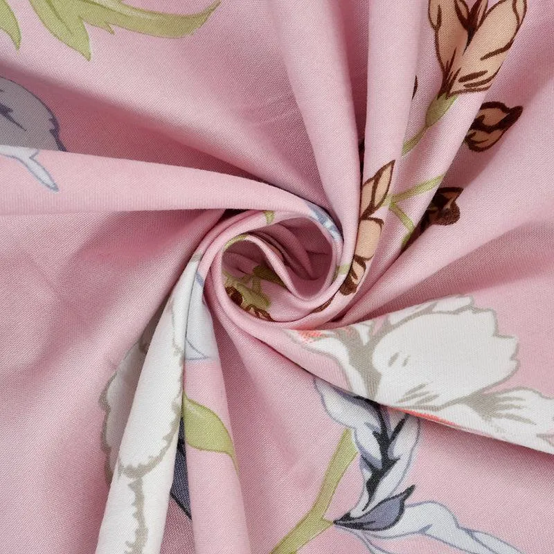 Indian Summer Floral Microfiber Bedsheet - 210 GSM media 4