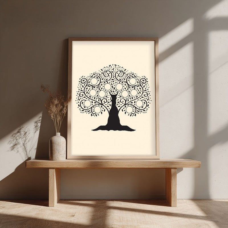Kalpa Tharu Archival Paper Wall Art - Natural Brown Frame