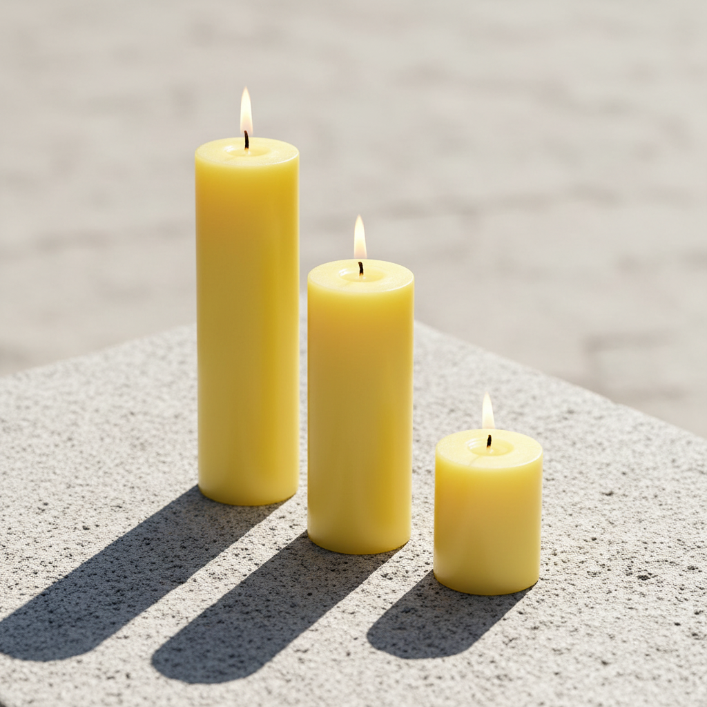 AuraFlame Designer Wax Candle (Yellow) - Set Of Three