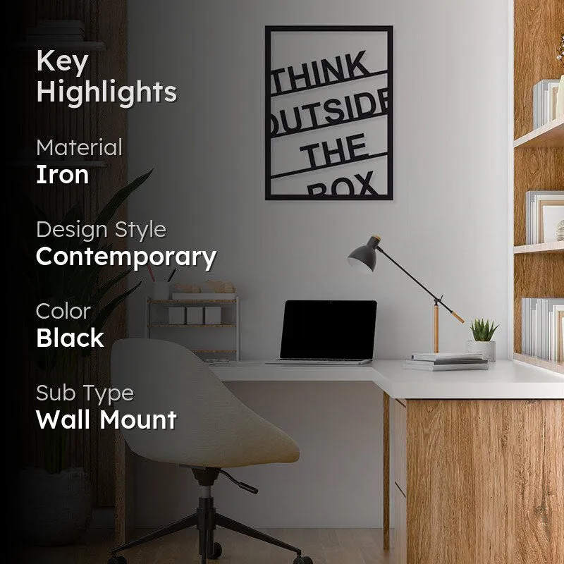 Think Outside The Box Black Iron Wall Accent media 2