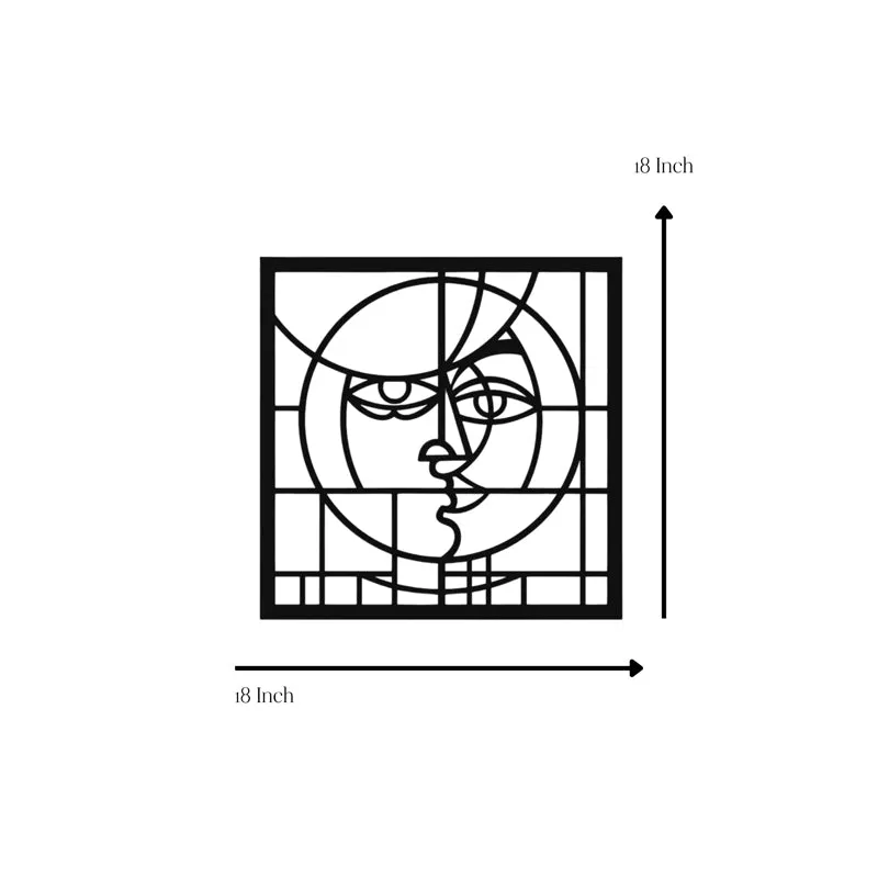Abstract Face Lines Iron Wall Accent media 5