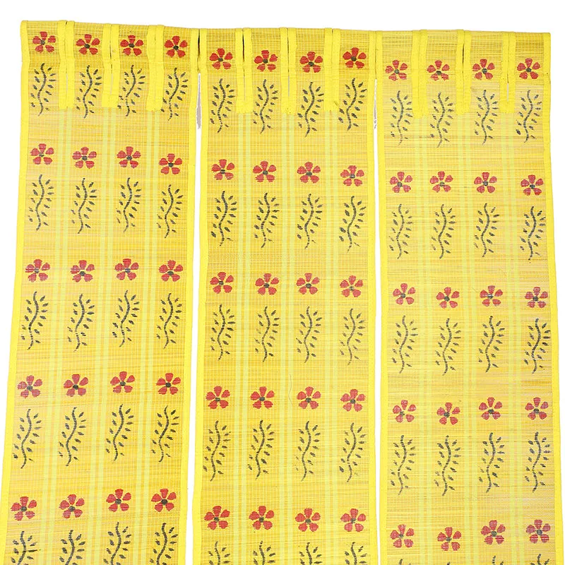 Forest Flow Three Panel Bamboo Curtain - Yellow media 4