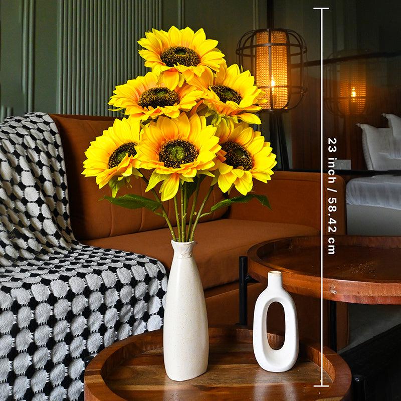 Faux Everlasting Sunflower Bunch (Yellow) - Set of Seven media 4