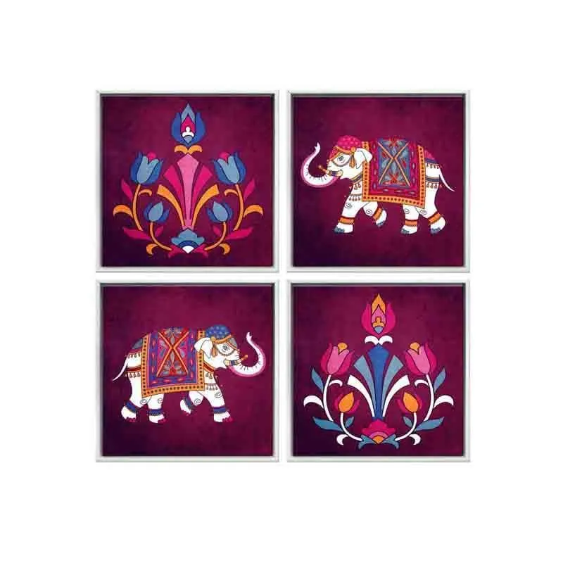 Royalty Poly Canvas Wall Art - Set of Four media 4