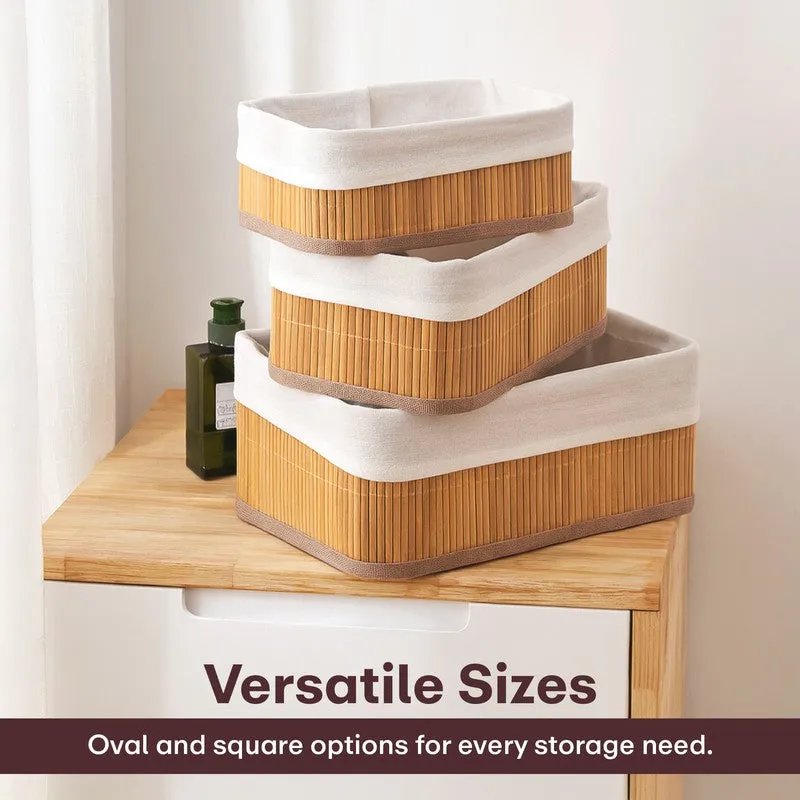 Rioware Quiet Craft (White,Brown) Desk Organiser - Set Of Three media 4