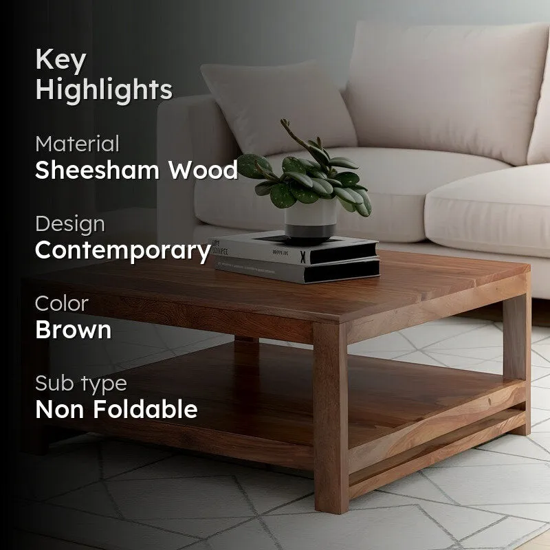 Erixon Sheesham Wooden Center Table - Brown media 2